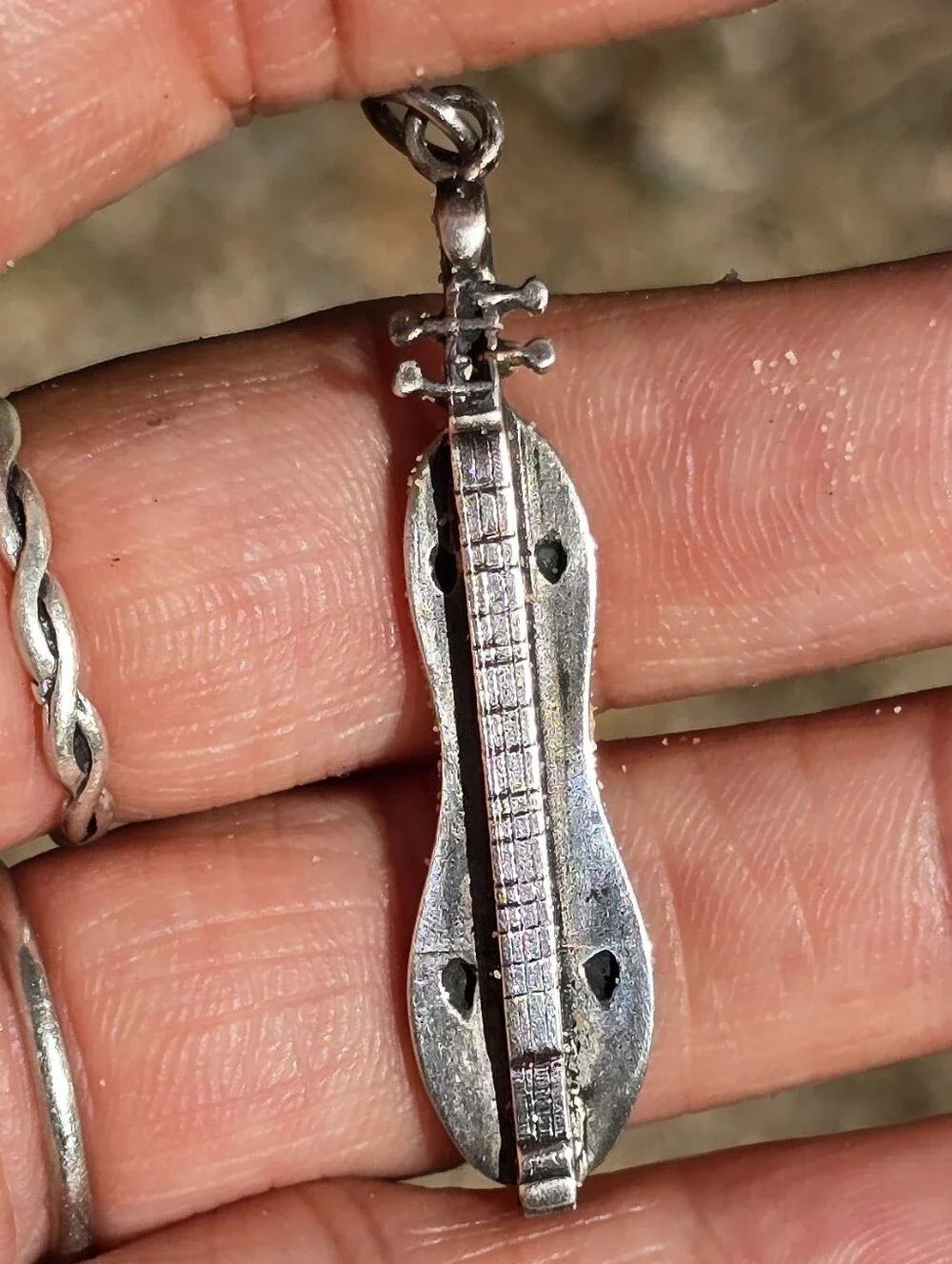 RARE special artisan solid 925 sterling silver Appalachian mountain dulcimer
